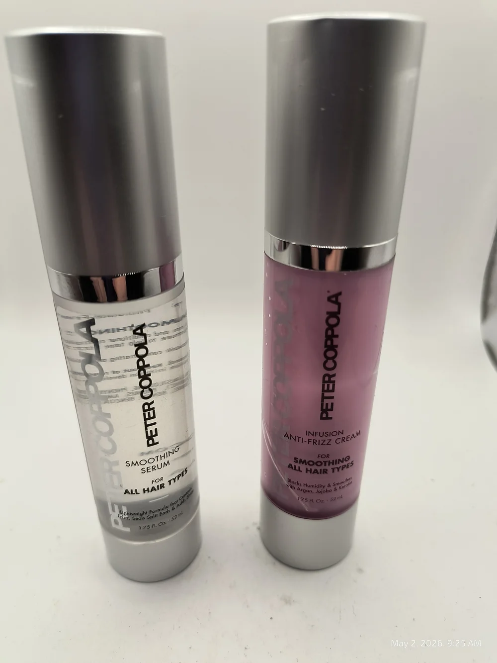 PETER COPPOLA Smoothing Hair Serum & Anti-Frizz Cream 1.75oz Each Unused